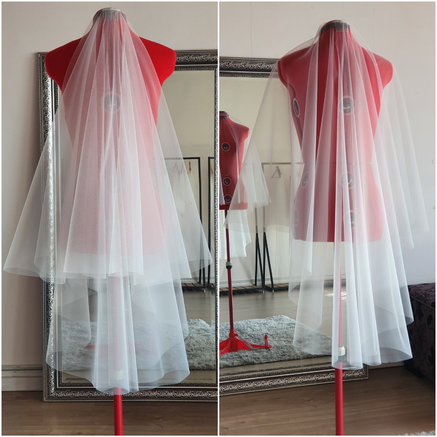 Drop veil short length 