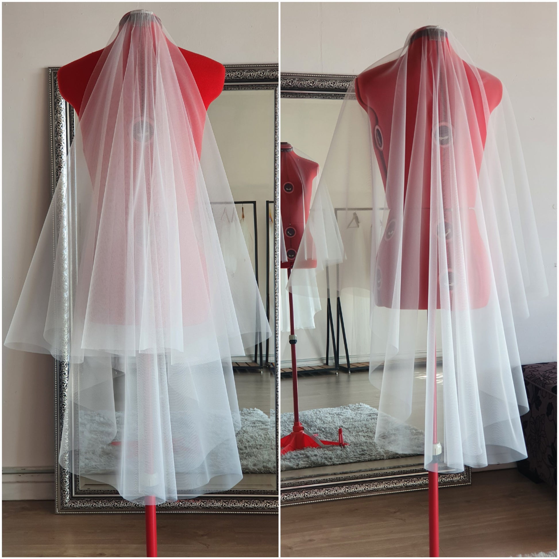 Drop veil short length 