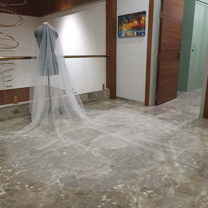 Floor length blusher wedding veil | Diana
