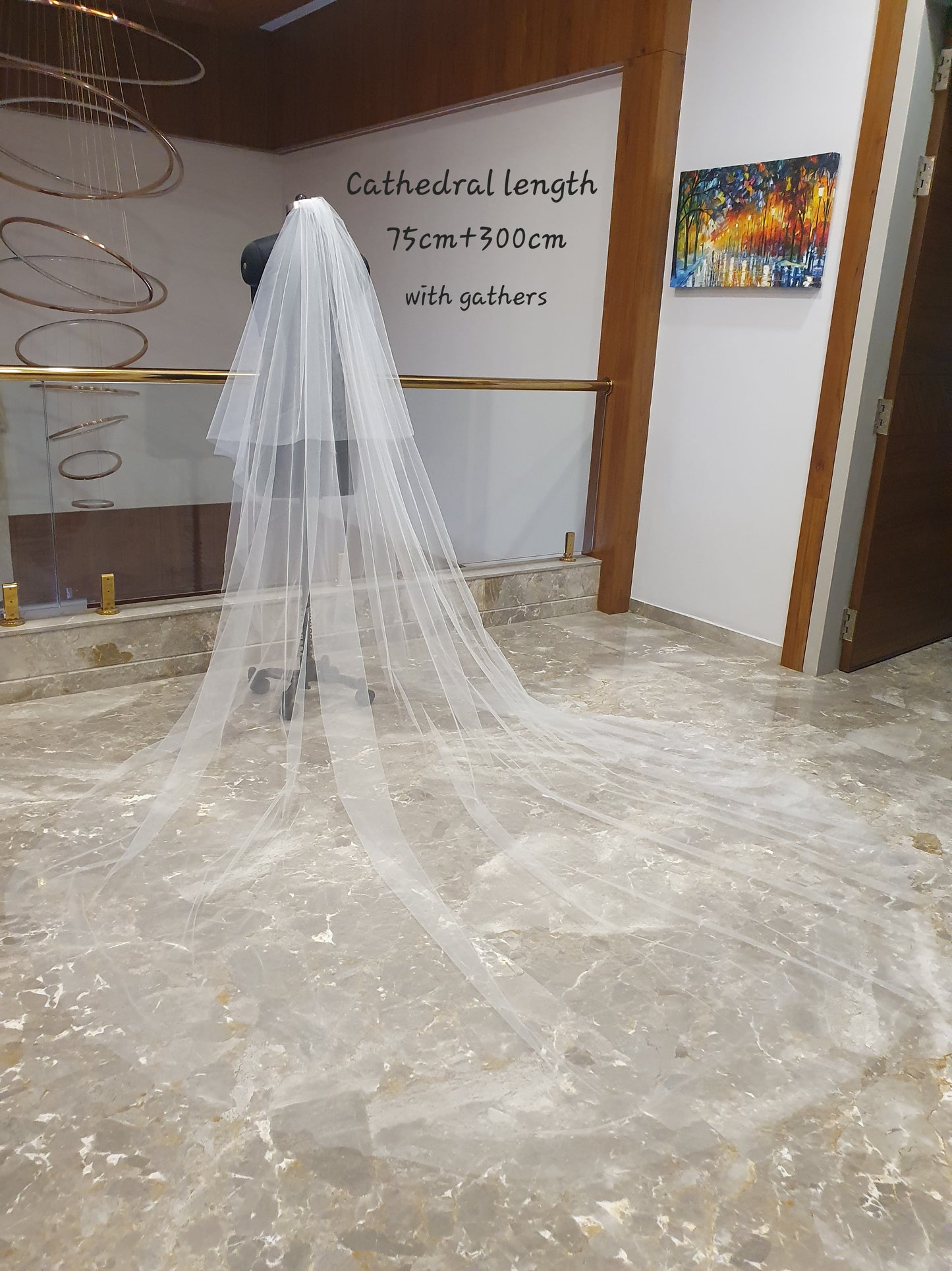 Drop veil | Blusher Veil with gathers