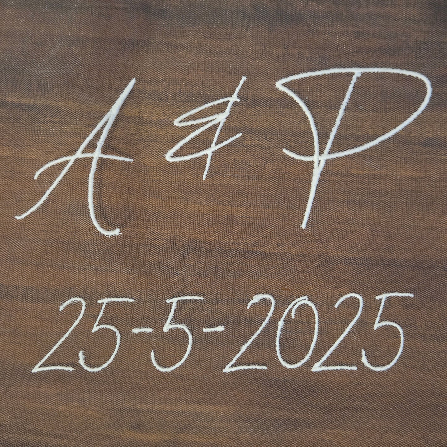 Personalised wedding veil, Custom Embroidery (initials, names, date, quotes) ADD ON
