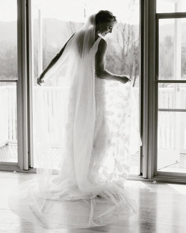 Soft bridal tulle wedding veil.