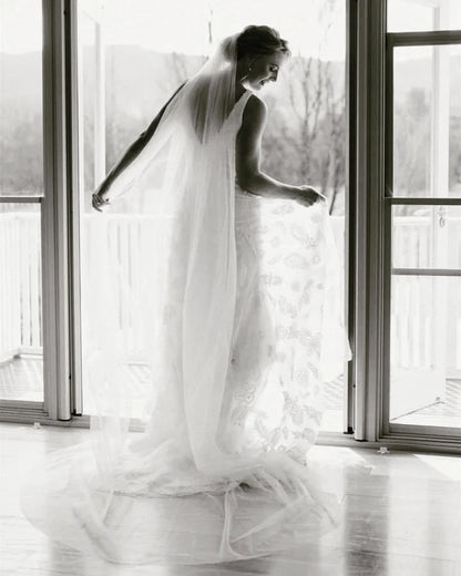 Soft bridal tulle wedding veil.
