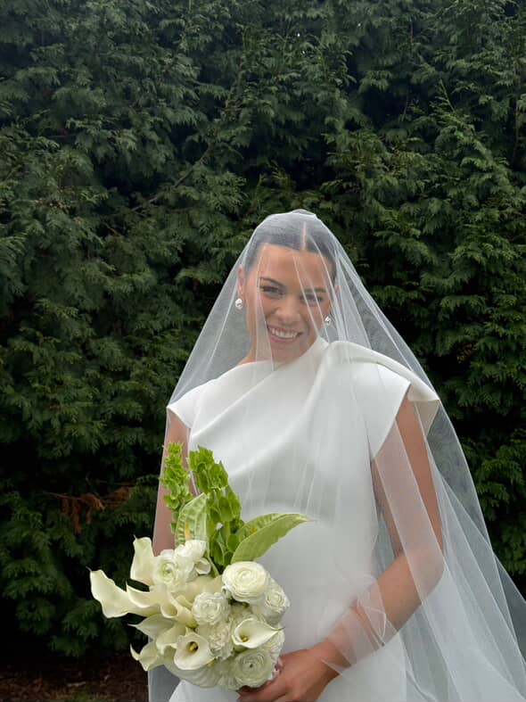 English Net Blusher Veil with long blusher