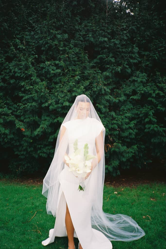 English Net Blusher Veil with long blusher