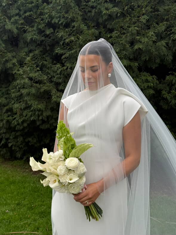 English Net Blusher Veil with long blusher