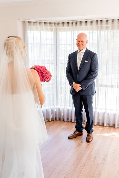 English Net Blusher Veil with long blusher
