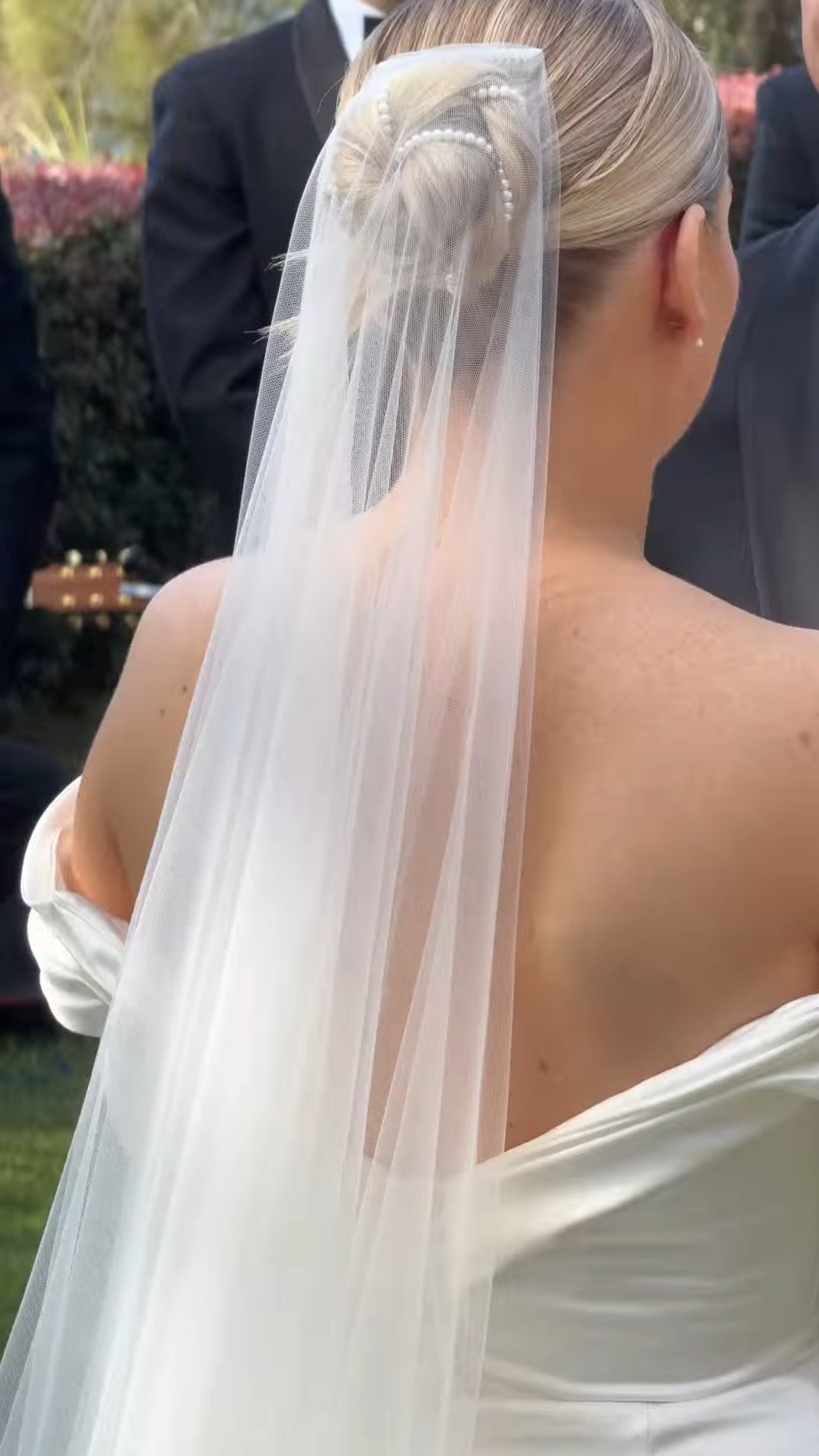 English Net Blusher Veil with long blusher