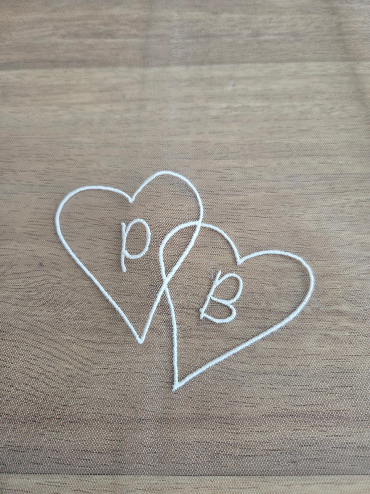 Personalised wedding veil, Custom Embroidery (initials, names, date, quotes) ADD ON