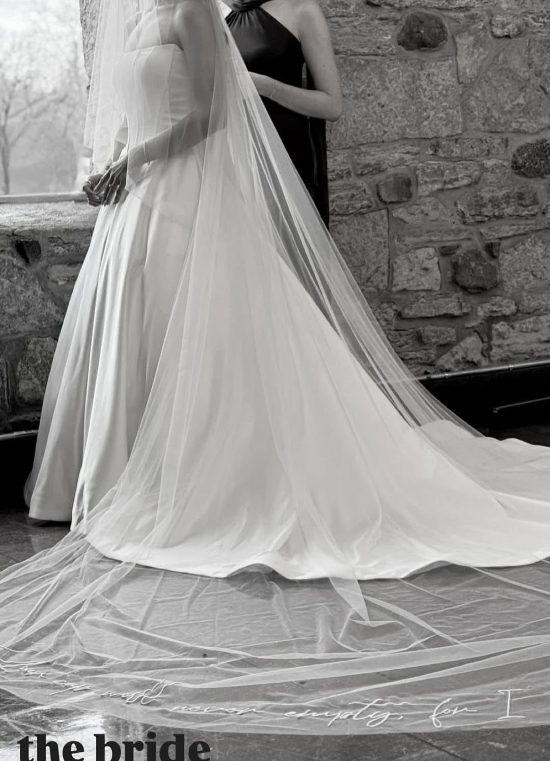 Personalised wedding veil, Custom Embroidery (initials, names, date, quotes) ADD ON