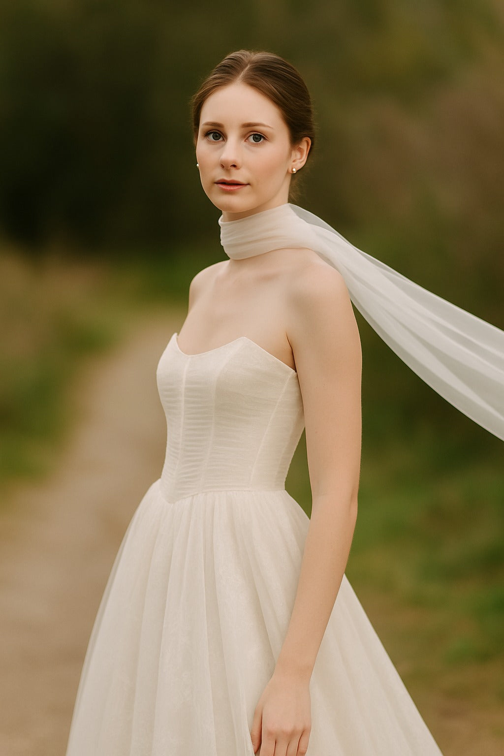Bridal Scarf | Soft tulle bridal scarf