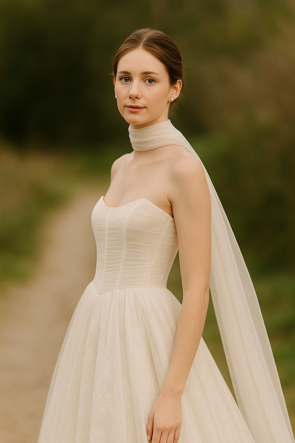 Bridal Scarf | Soft tulle bridal scarf