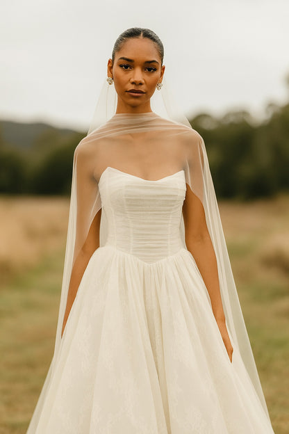 Bridal Scarf | Soft tulle bridal scarf